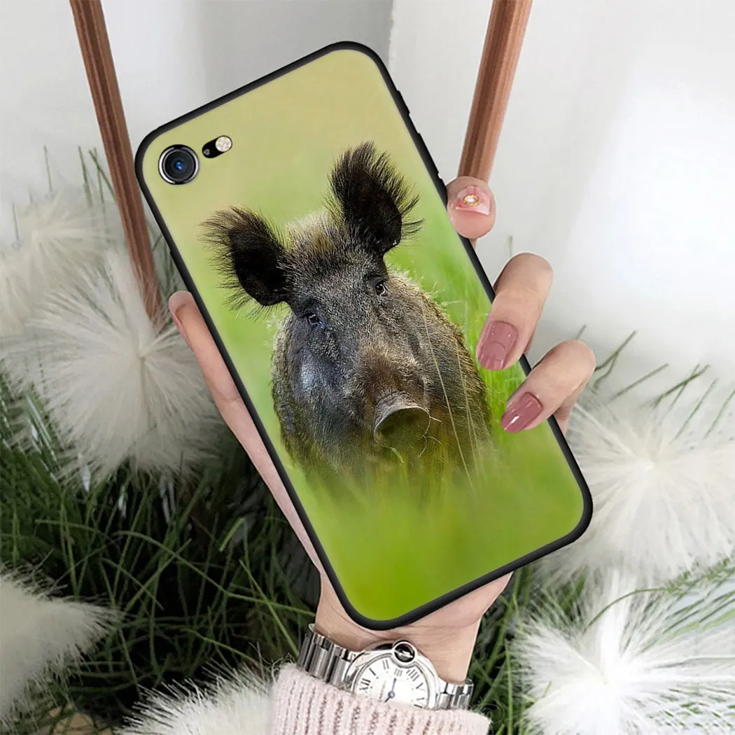 Мягкий силиконовый чехол для iPhone 11 Pro Max XS XR X SE 5 5s 7 8 6 6s Plus черный телефона дикий