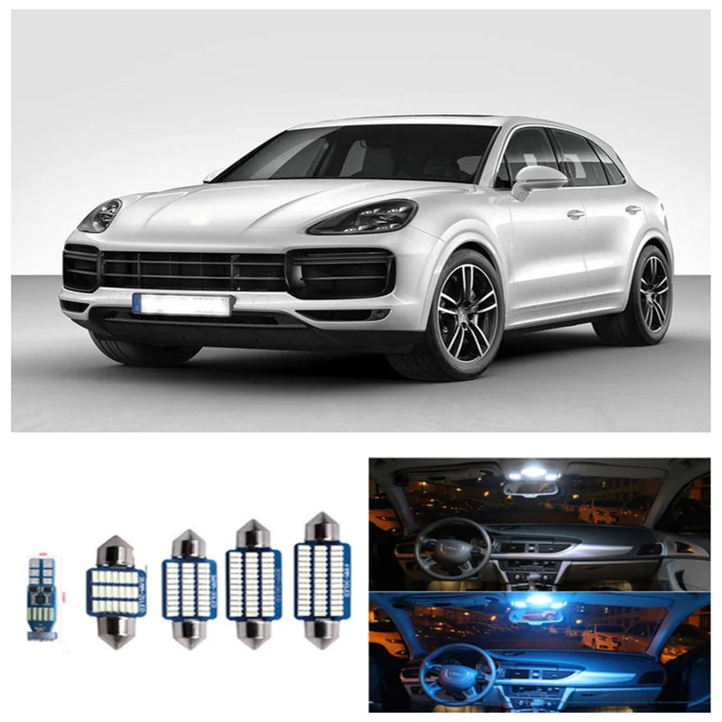 17pcs White Canbus Car LED Interior Light Kit Package For Porsche Cayenne 955 957 2003-2010 accessories reading Indoor lights | Автомобили