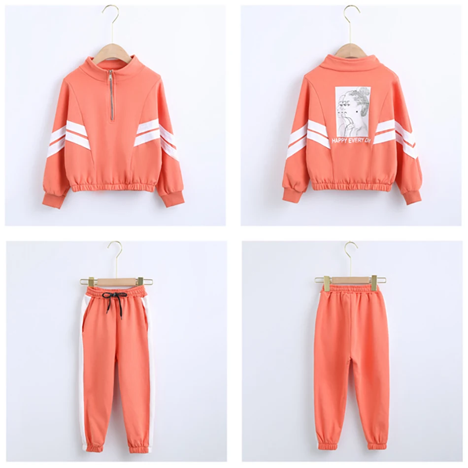 

Kids Children's Sports Suit Jacket Pants Solid Color Stripes Beathable