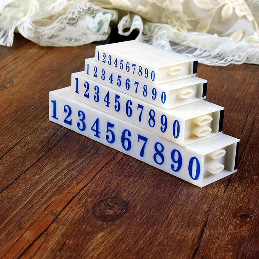 Adjustable Removable Movable Seal Stamp Printing by Hand Numbers Combination 0-9 Plastic Stamped Clearly 1 set | Канцтовары для