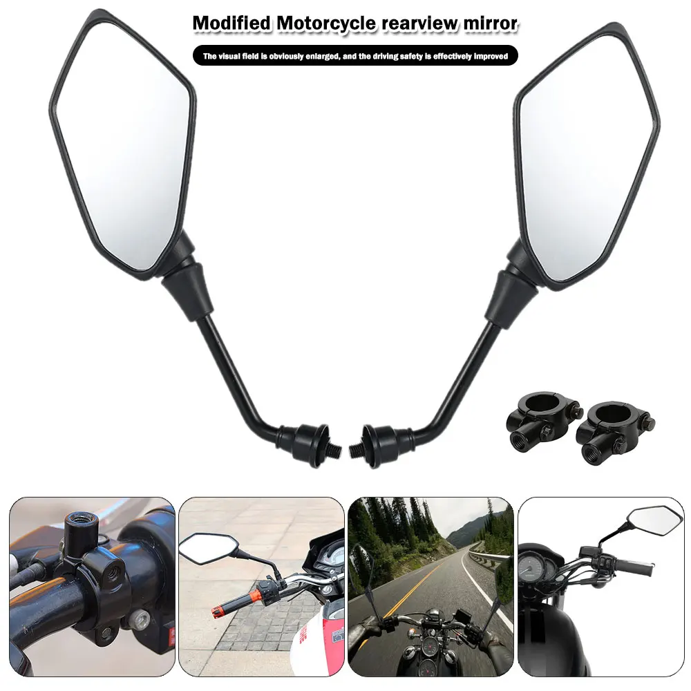 2Pcs/Pair Motorcycle Rearview Mirror Code with mirror Scooter E-Bike Rear View Mirrors Back Side Convex | Автомобили и мотоциклы
