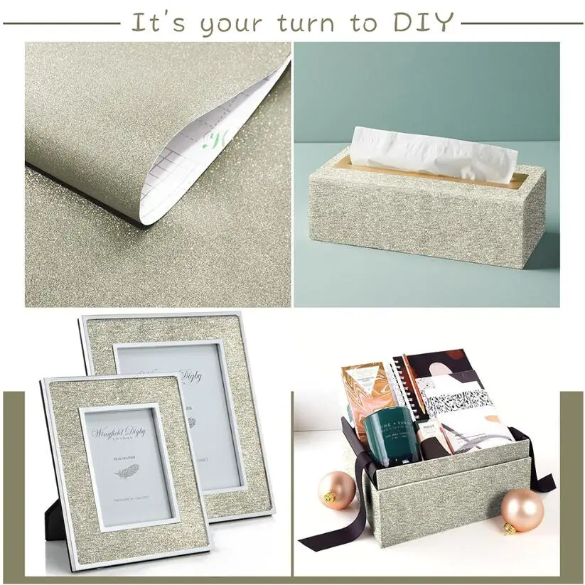 Самоклеящаяся золотистая Серебристая блестящая настенная бумага 3d объемная