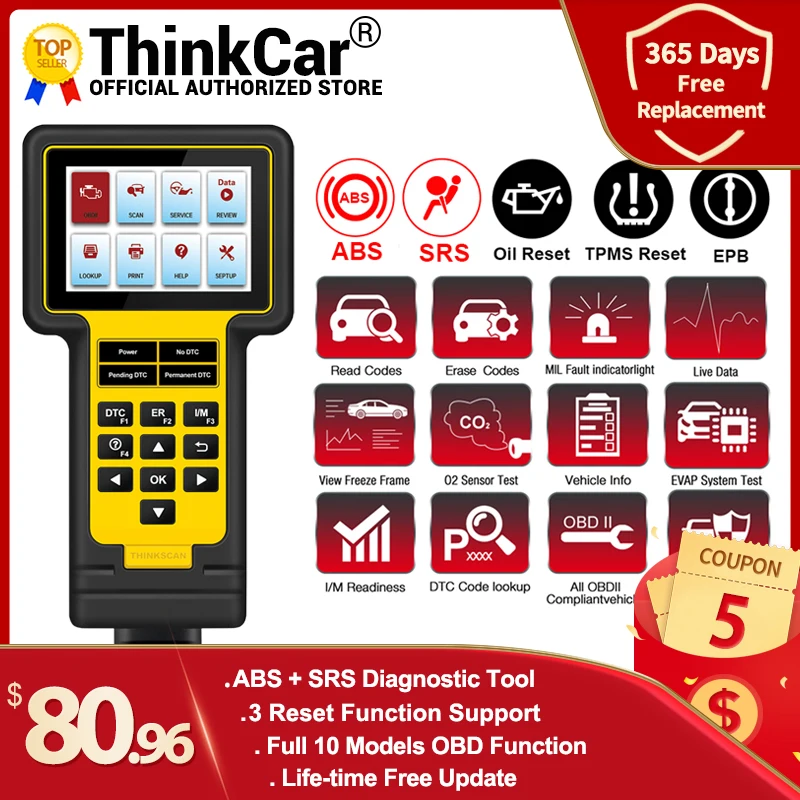 

Инструмент для диагностики автомобилей Thinkcar, сканер Thinkscan 600, OBD2, ABS/SRS TS600, для масла, TPMS, EPB, автомобильный диагностический инструмент ThinkScan 601, ...