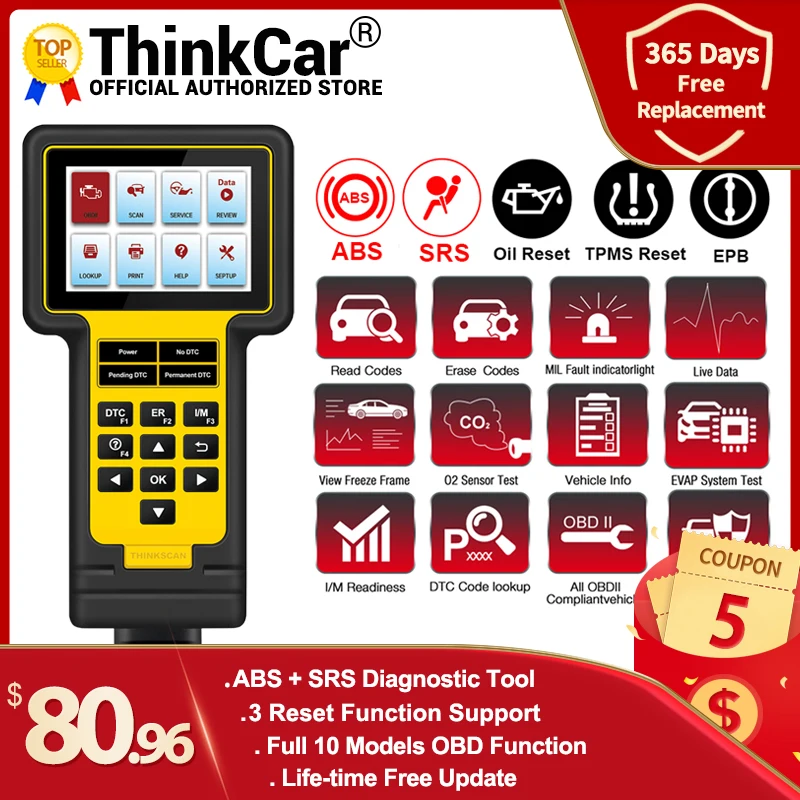 Thinkcar Thinkscan 600 OBD2 сканер ABS/SRS TS600 масло/TPMS/EPB сброс ThinkScan 601 автомобильный
