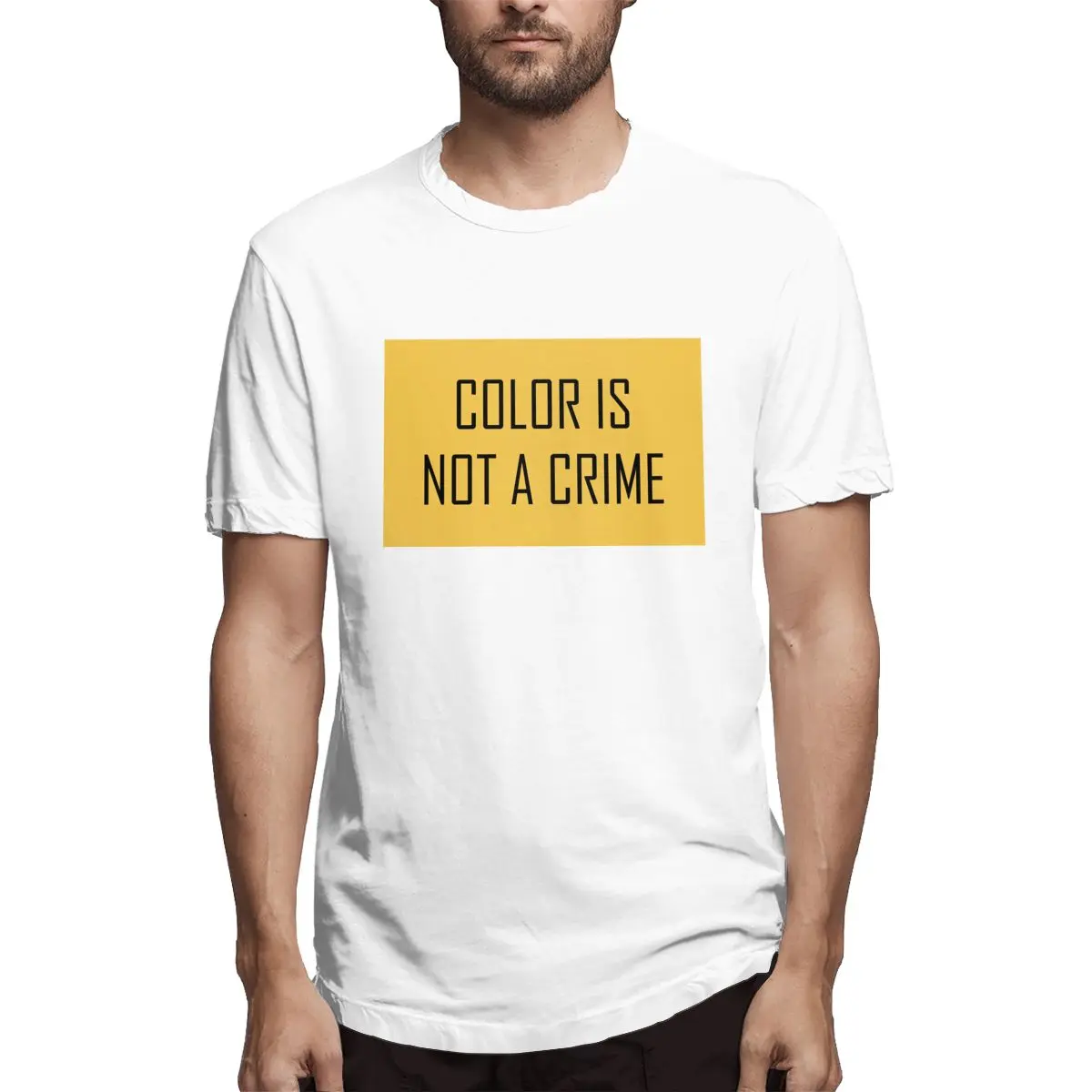 

NOT COLOR IS A CRIME Men's T Shirt Fun Tees Short Sleeve Crewneck T-Shirt 100% Cotton Unique Clothing