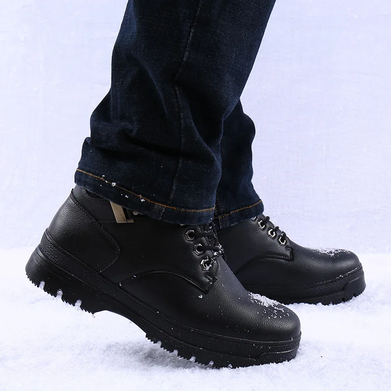 Новинка 2020 зимние ботинки для снега мужские кашемировые теплые Нескользящие