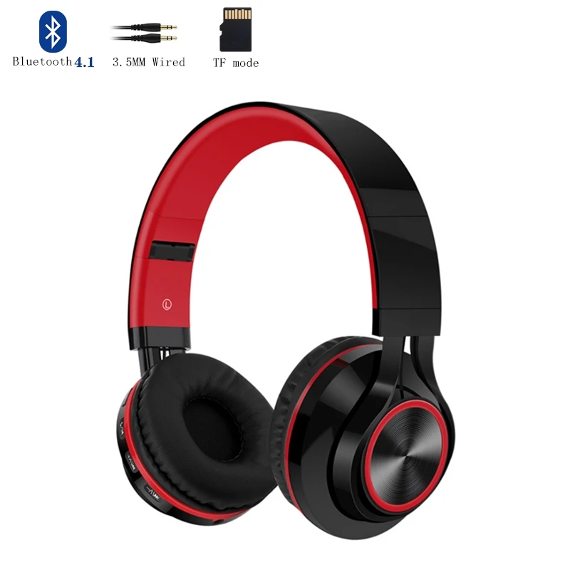 Bluetooth4.1-Wired LVcards Беспроводная/Проводная гарнитура складные наушники в наушниках(Bluetooth 4,1 наушники Поддержка TF карты) спортивные наушники B1-01 - Цвет: Bluetooth4.1-Wired