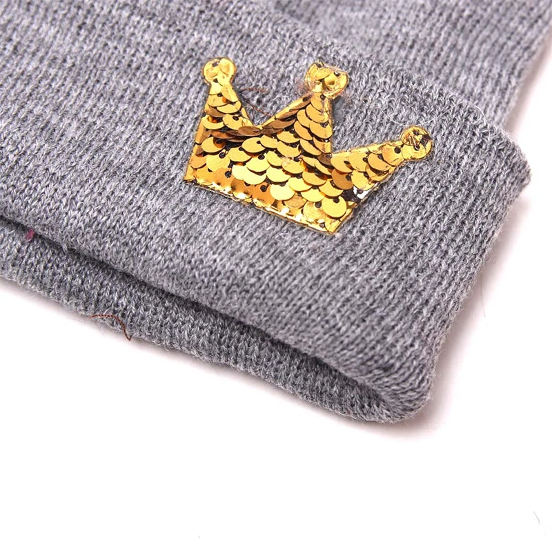 2019 модная шапка с блестками детские шапки для мальчиков и девочек зимние плотные