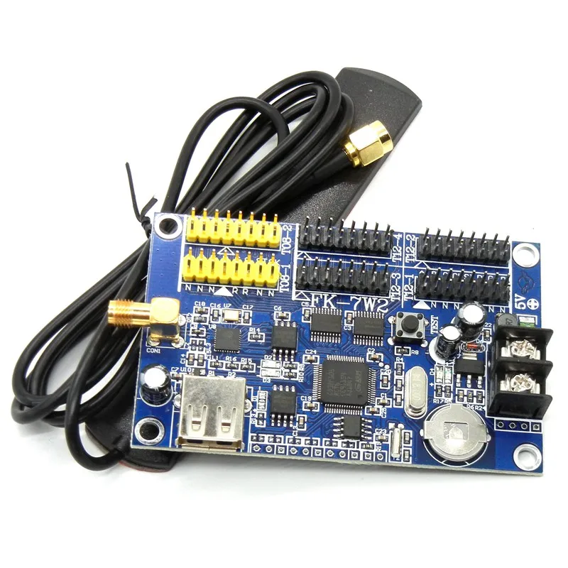 FK-7W2 wifi led контрольная карта 768*64/1024*48 пикселей один и двойной и полноцветный USB контроллер для p10, p13.33, M10, F3.75 светодиодный знак