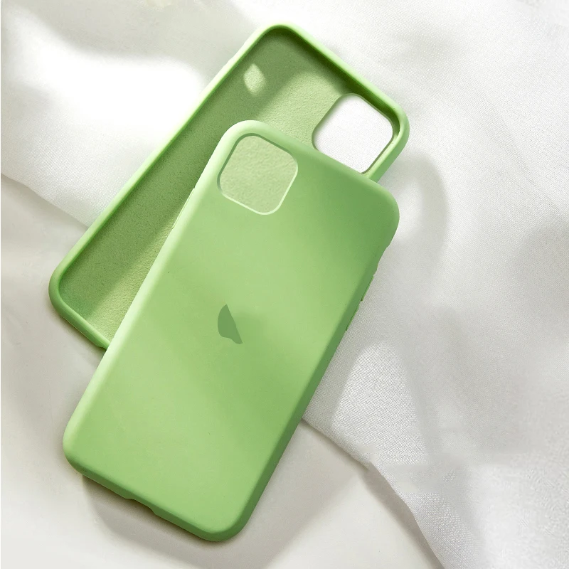 Green tea Официальный силиконовый чехол для Apple iphone X Xs max 7 8 6 S 6 S Plus X XR с логотипом чехол для iphone 11 Pro max чехол - Цвет: Green tea