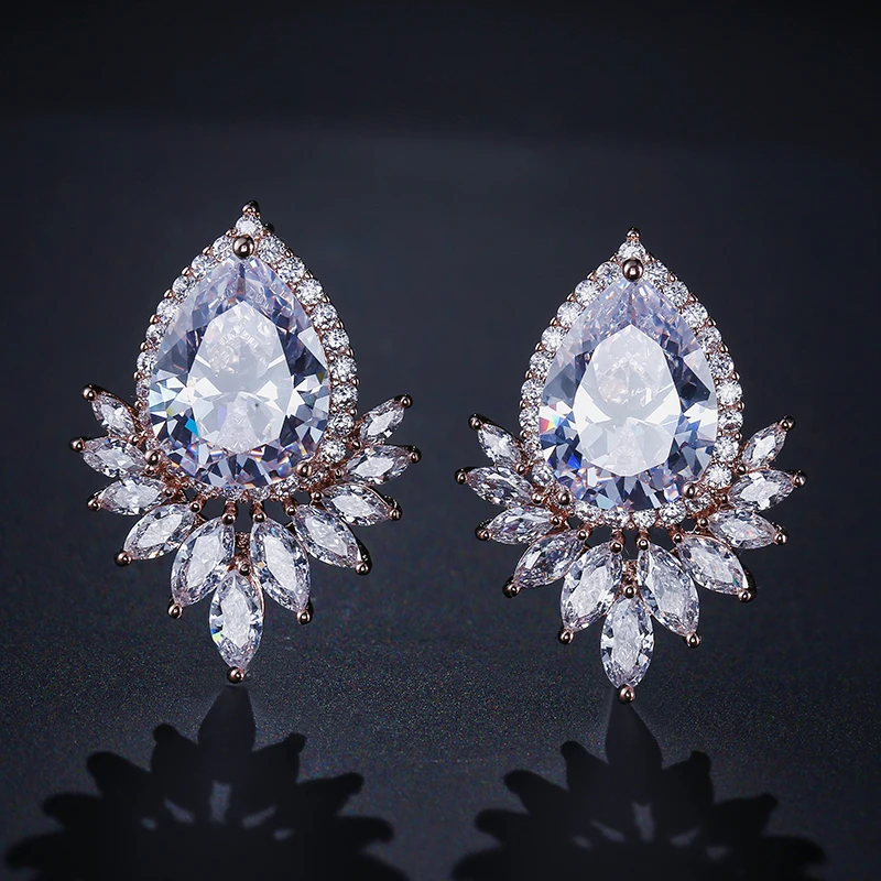 Модные серьги гвоздики Uilz в форме капли воды Женские Ювелирные украшения из