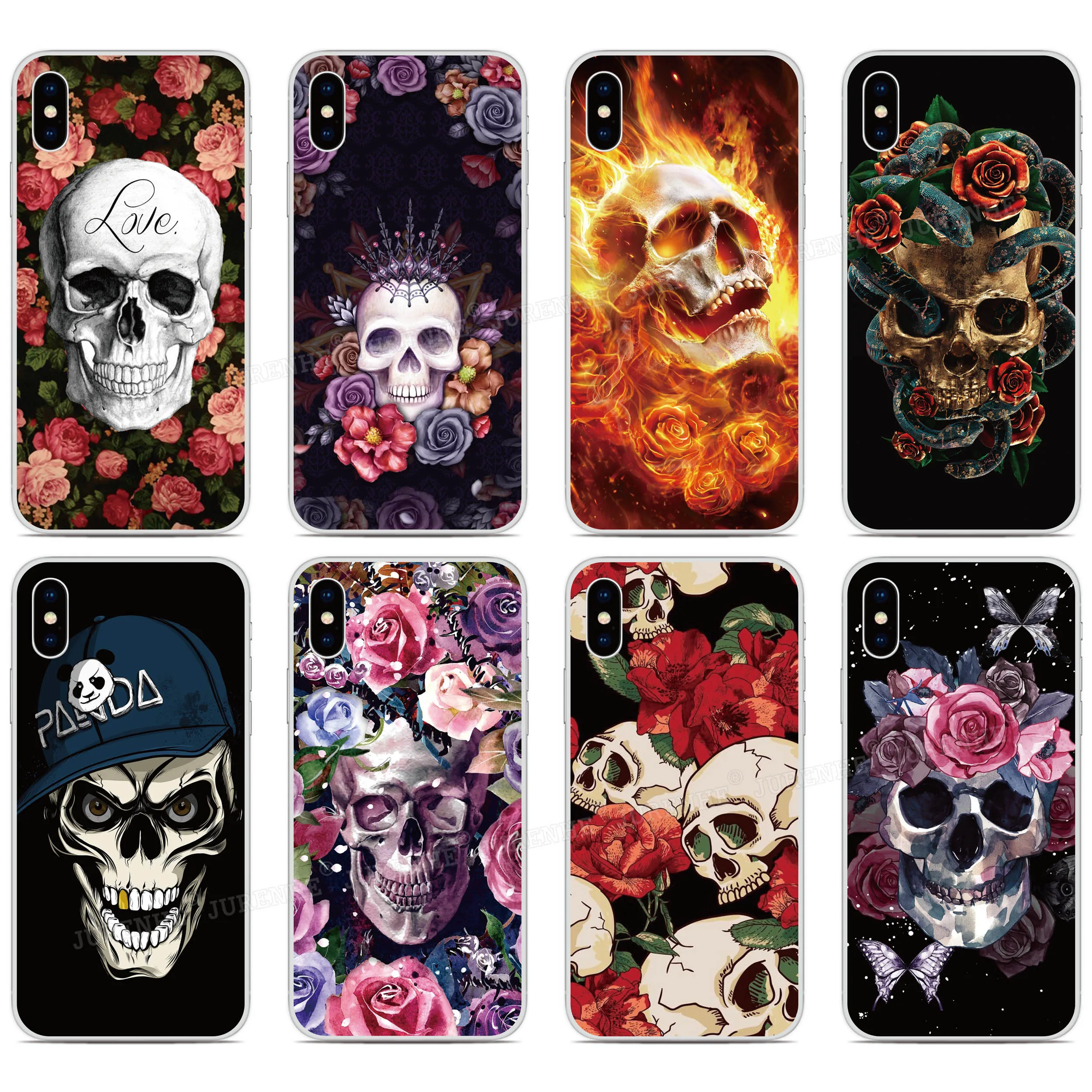 

Skull Flower Cover For ZTE Blade A7 A5 A3 L8 2019 2020 Axon 20 11 SE 10 Pro 5G A7s V10 V2020 Vita 20 Smart A2121 Phone Case
