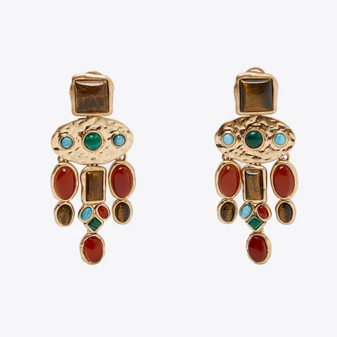 Золотые серьги-подвески JERPVTE