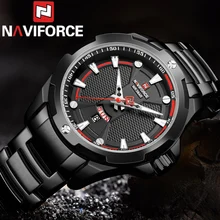 NAVIFORCE, мужские наручные часы, водонепроницаемые, Авто дата, неделя, мужские часы, армейские, бизнес, нержавеющая сталь, спортивные, военные, кварцевые, мужские часы, 9161