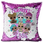 Из серии LOL Surprise милые куклы конфетти двухцветная наволочки с пайетками с рисованным аниме, крытый диван блестки наволочки для диванных подушек Чехлы 2S72