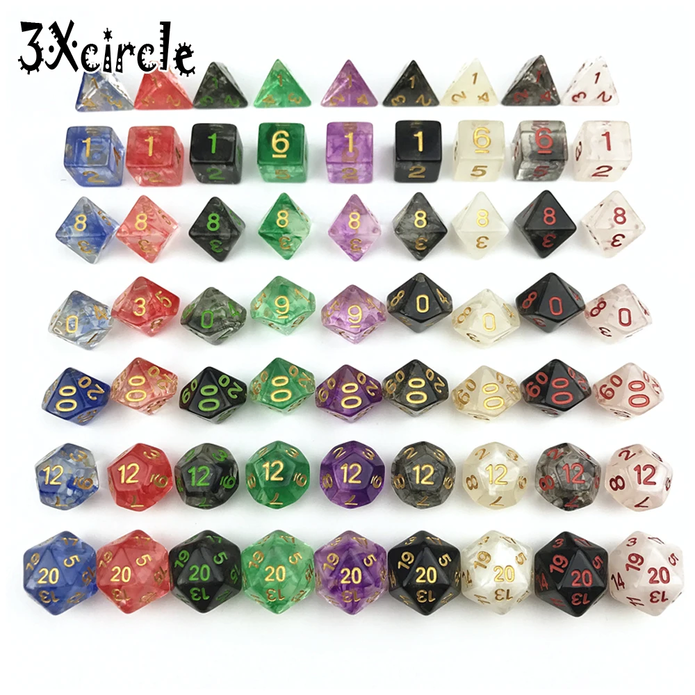 7 шт./компл. компьютерные игры набор искусственных многогранных костей для