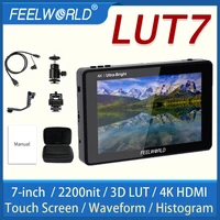 feelworld lut7 7 inch protable monitor 2200nits 3d lut touch screen dslr camera field monitor 4k hdmi on camera monitor