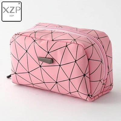 Pink Square XZP многофункциональная подвесная косметичка для путешествий, женские сумки для макияжа, органайзер для туалетных принадлежностей, водостойкая женская косметичка из искусственной кожи для хранения - Цвет: Pink Square