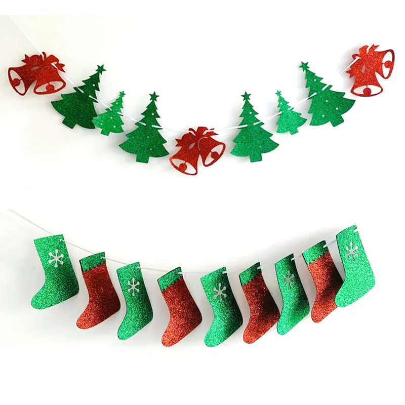 

Рождественские блестящие войлочные строительные материалы, носки для дерева, ограждение для фотографий, Рождество