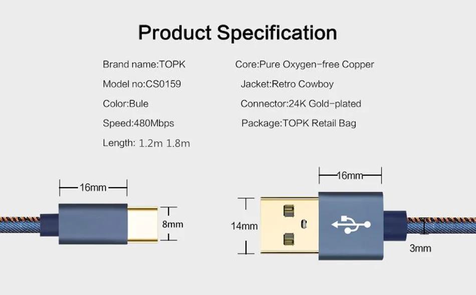 Джинсовый Плетеный usb type-C кабель USB C кабель для зарядного устройства для samsung S8 Xiaomi huawei P9 P10 plus usb type-C кабели для быстрой зарядки