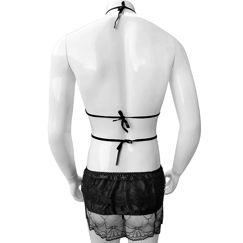 Кружевное экзотическое нижнее белье с открытой спиной прозрачное сексуальное