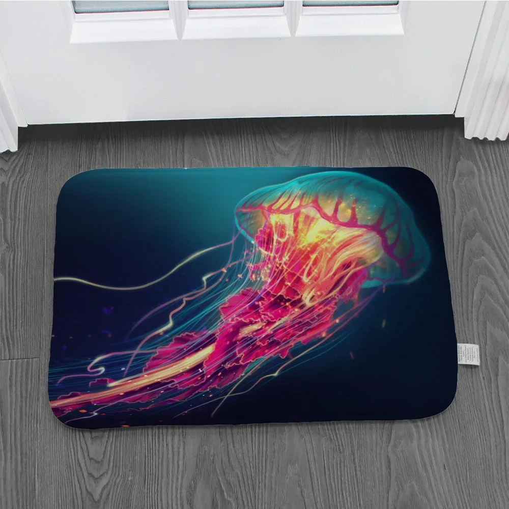 Новый нескользящий ковер коврик с принтом морской жизни пол для ванной комнаты