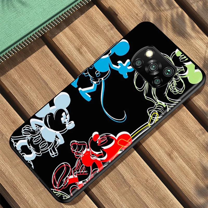 disney cartoon animation lovely mickey mouse for xiaomi poco c3 m3 m2 x3 nfc x2 f3 f2 f1 mi a3 a2 lite pro soft black phone case free global shipping