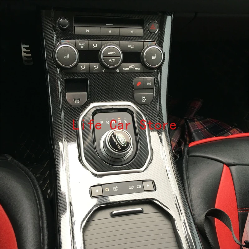 

For Land Rover Evoque Carbon Fiber Interior Decoration Stickers Shift Gear Center Console Panel Glass Lift Stickers