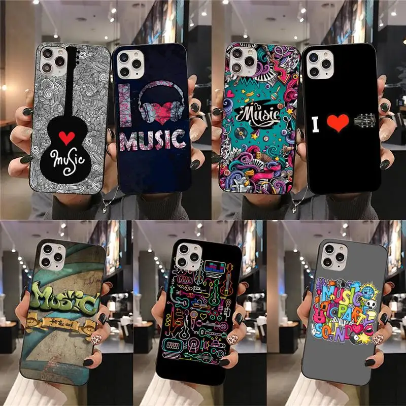 graffiti i love music phone case for iphone 12 pro max mini 11 pro xs max 8 7 6 6s plus x 5s se 2020 xr case free global shipping
