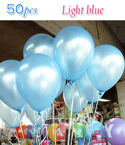 Light blue 50 шт./лот Свадебные латексные шары на день рождения 10 дюймов R love вечерние баллон из гелий мяч детские игрушки детские прозрачные красные золотые шары - Цвет: Light blue
