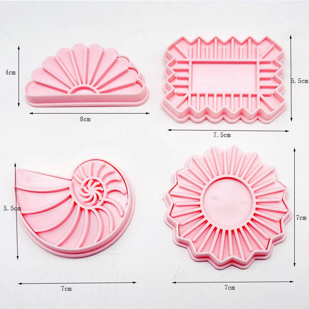 4 шт. сэндвич формочки для печенья веер раковины солнце прямоугольник Волна