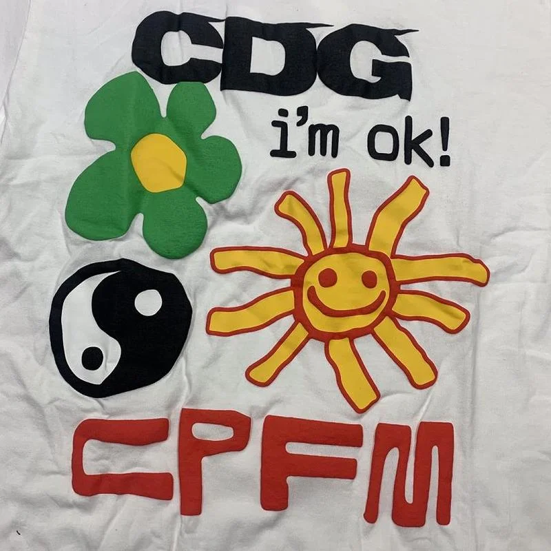 Футболка 21SS Tai chi с принтом CPFM.XYZ Свободные мешковатые джинсы CPFM футболка