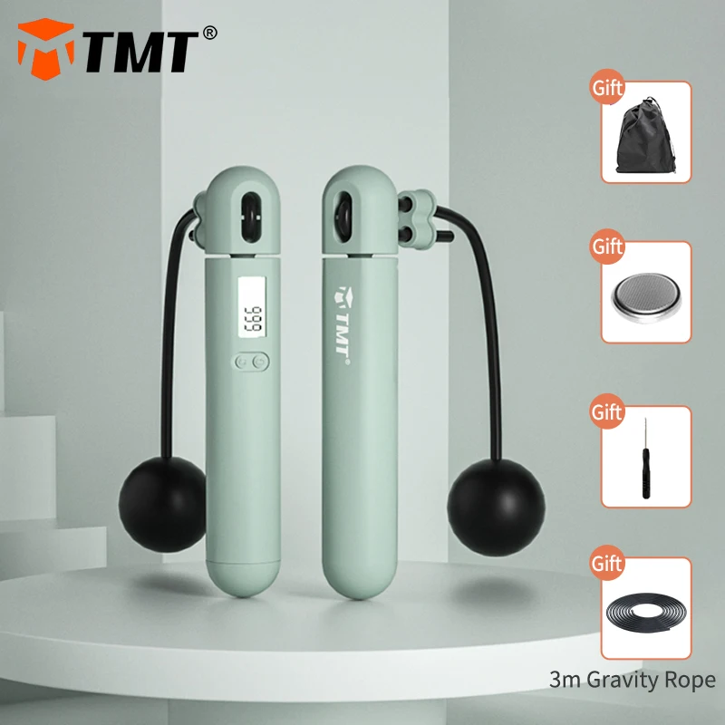 

TMT Electronic Jump Rope with counter Speed Wireless Skipping Adjustable Crossfit Anti-Slip Handle for Workout Jumping Training