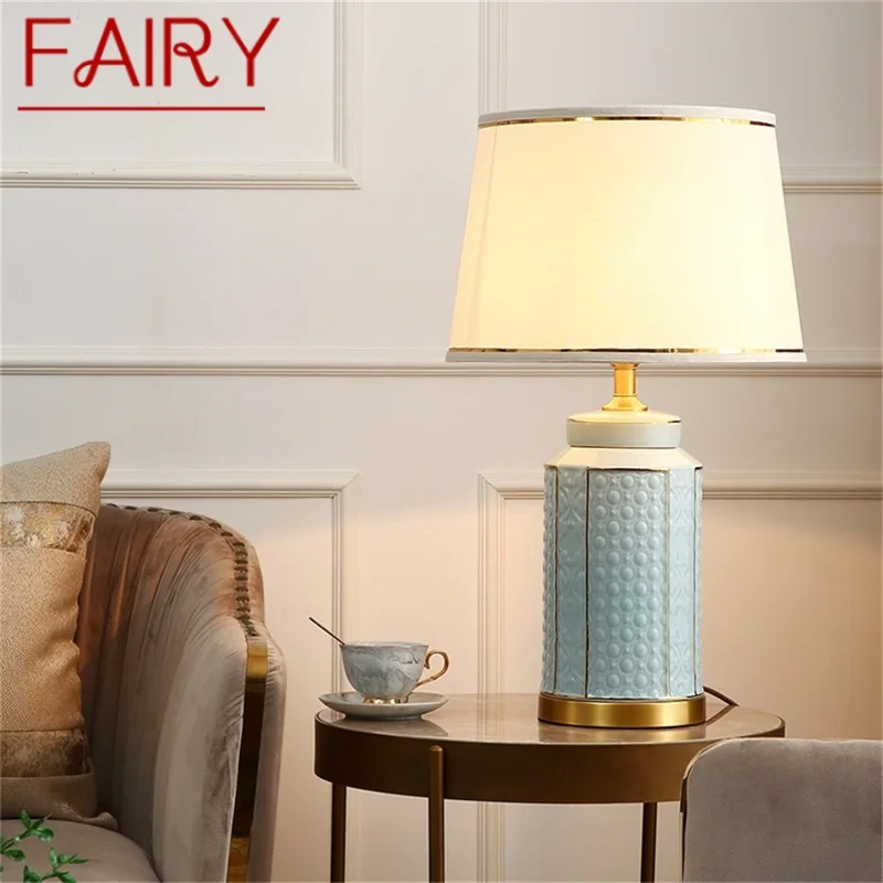 

FAIRY Brass Table Lamps Ceramic Desk Light For Home Living Room Dining Room Bedroom Office Hotel