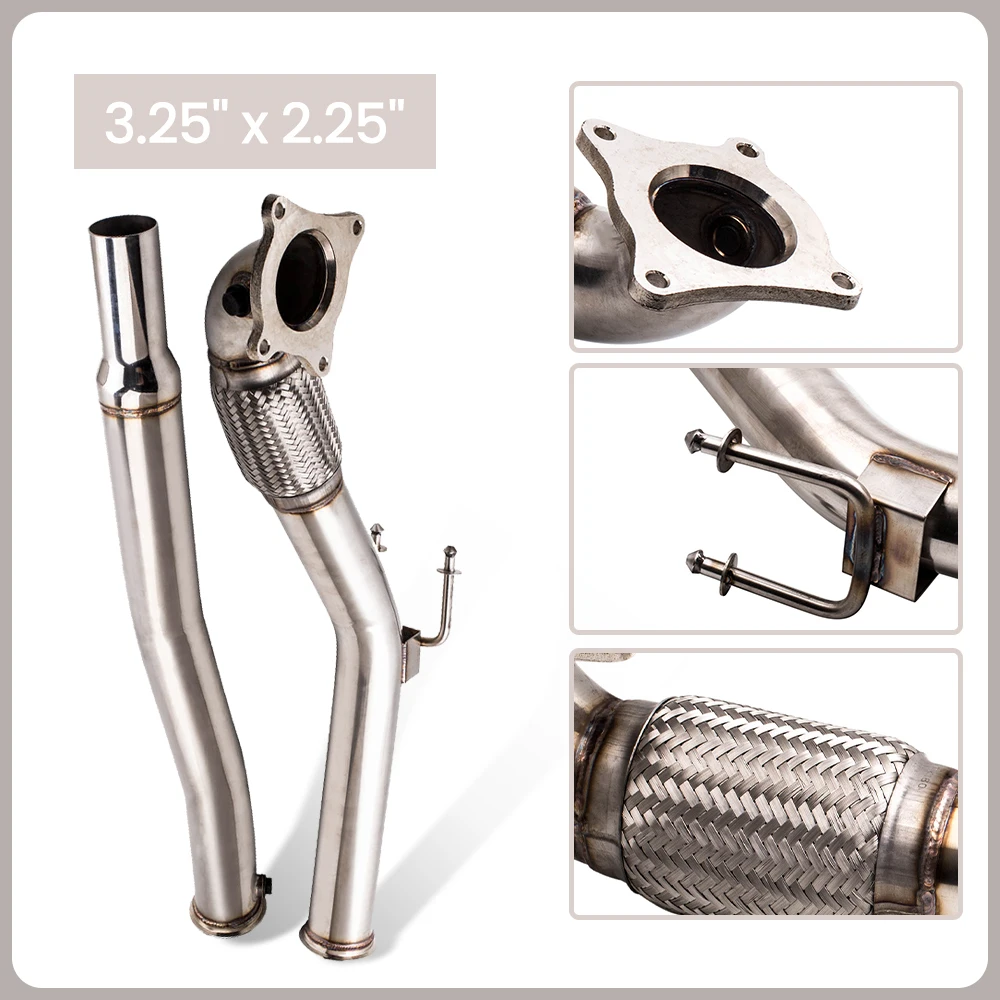 

3" Bore T304 Stainless Steel Exhaust Turbo Decat Downpipe for VW Golf MK5 MK6