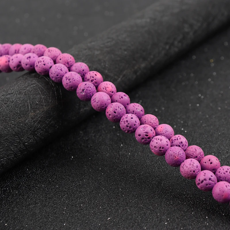 

Lava Light Purple Hematite Volcanic Stone Beads Round Rock Loose Spacer Bead For Jewelry Making 6/8/10mm DIY Charms Bracelet