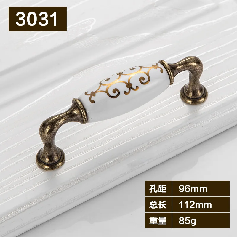 D5 96mm Кухонная дверная фурнитура для шкафа, керамические ручки, антикварная фурнитура для шкафа, ручка для выдвижного ящика, комода, декоративные ручки - Цвет: D5 96mm