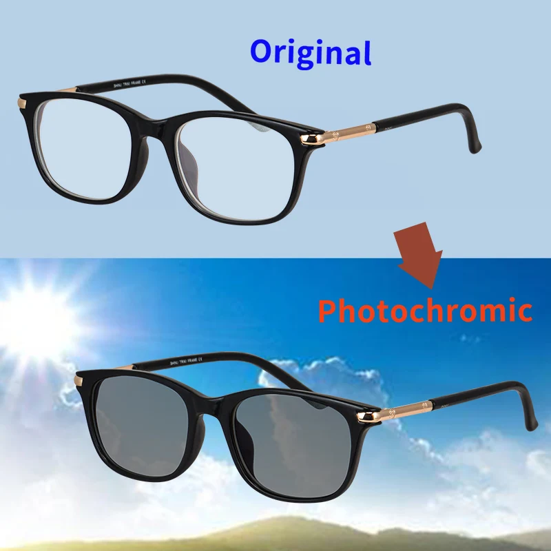 

SHINU Women's glasses photochromic prescription progressive reading glasses women round frame female minus up anti myopia deepen