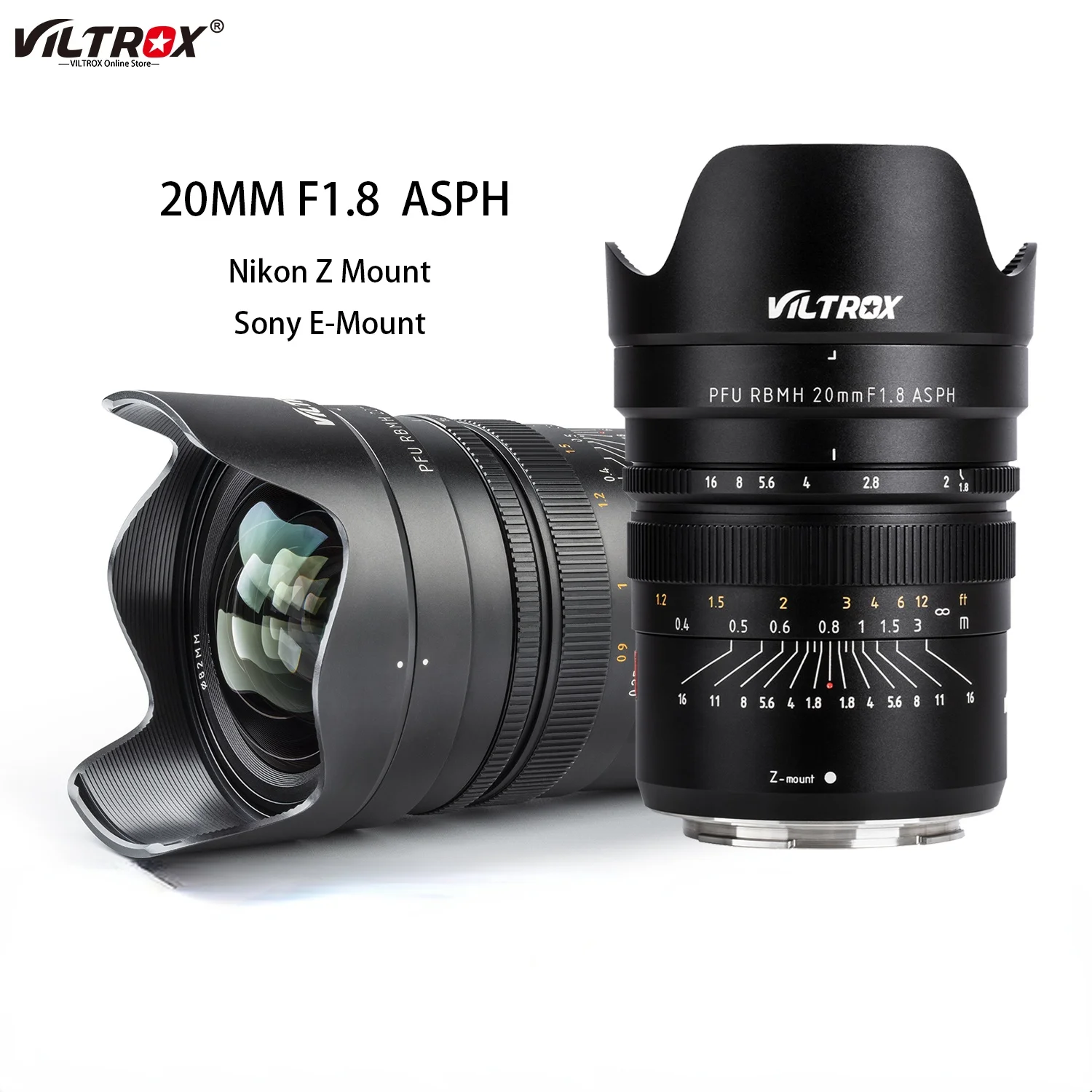 

VILTROX 20mm f1.8 E Z Full Frame Wide-Angle Fixed Lens Prime Lens for Sony E Mount Nikon Z Mount Mirrorless A7M3 A7S Camera Lens