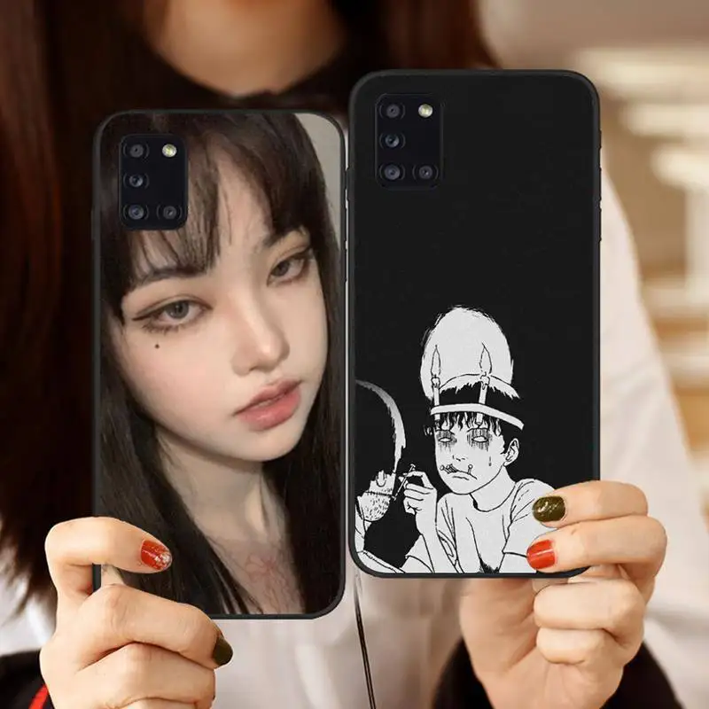 

Junji Ito Manga Terrifying Phone Case Black Color For Samsung s21 ultra s20 fe s10 a52 a32 a12 a72 a71 Note 20 10 Plus Shell