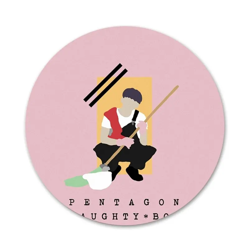 58 мм пятиугольник kpop корейские Значки для мальчиков значки значок Металлические