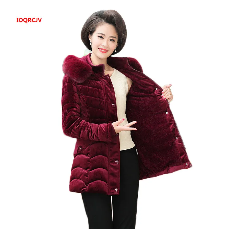 Женская зимняя хлопковая куртка для женщин среднего возраста 2021 плотное теплое
