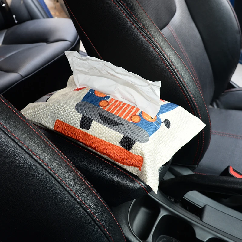 Мультяшная автомобильная коробка для салфеток подвесной столик хранения на