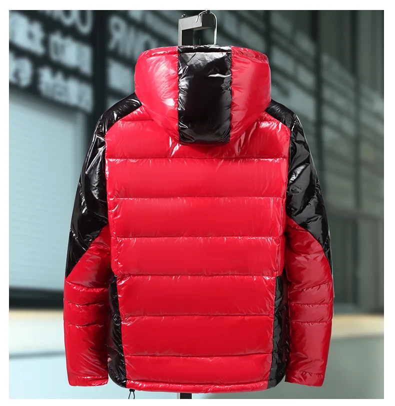 Для мужчин Россия зима очень толстые теплые негабаритные 5XL 6XL 9XL парки куртка тренд блестящий цвет печатных ветрозащитный водонепроницаемый пальто