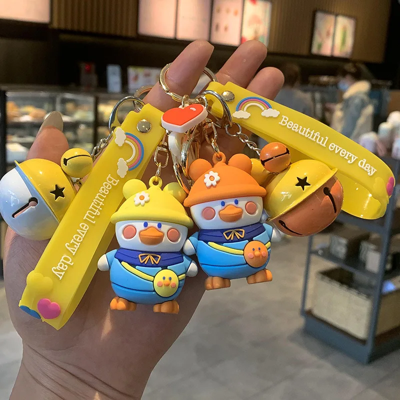 

Cartoon Cute Duckling Silicone Keyring Student Backpack Beautiful Pendant Car Seat Keychains Birthday Gift Friend Keychain