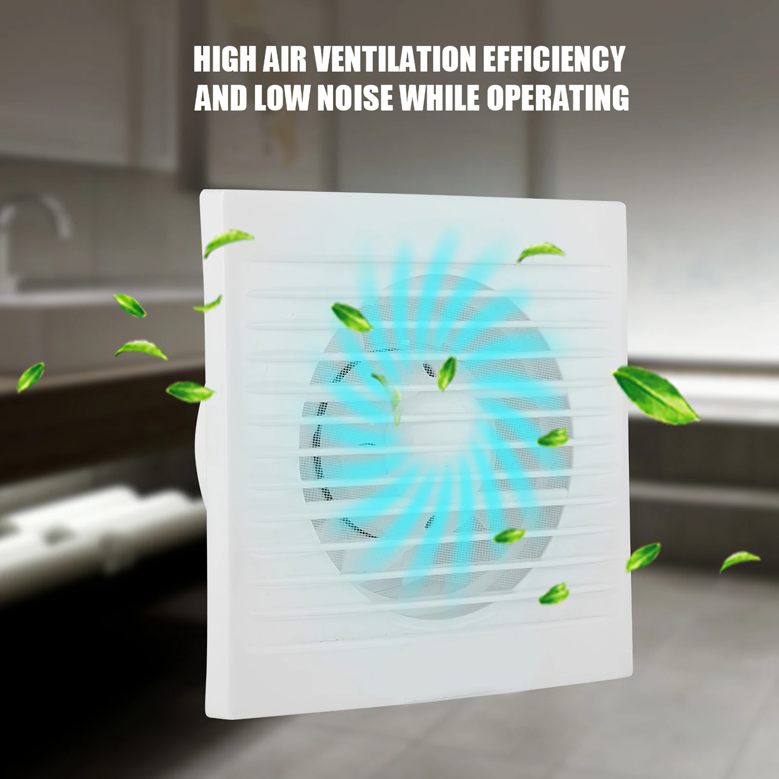 

12W Wall Mounted Exhaust Fan 40db Quiet Ventilation Fan 2800r/min with Copper Motor Bathroom Restroom Garage Bathroom