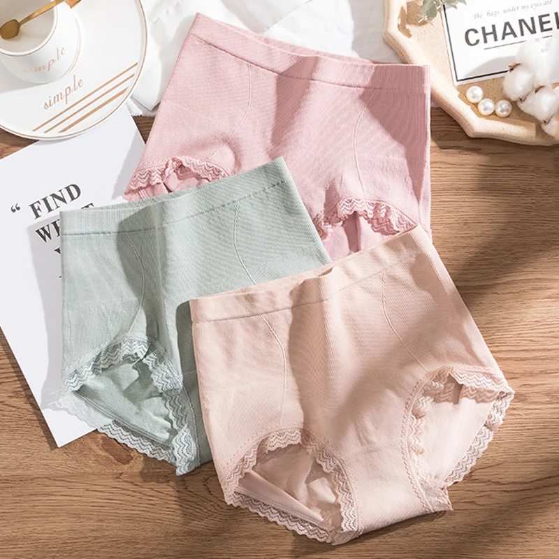 

Roseheart New Women Fashion Red Green Cotton High Waist Panties Underwear Lingerie Briefs Underpants Brief M L Seamless