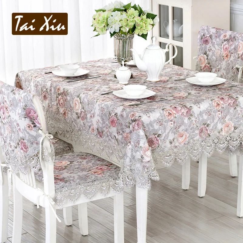 

Beautiful Jacquard lace round table cloth romantic country dining table cover table runner up home decoration dust tablecloth