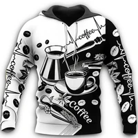 fashion jacket with zipper black white coffee 3d sweatshirt with casual unisex hoodie