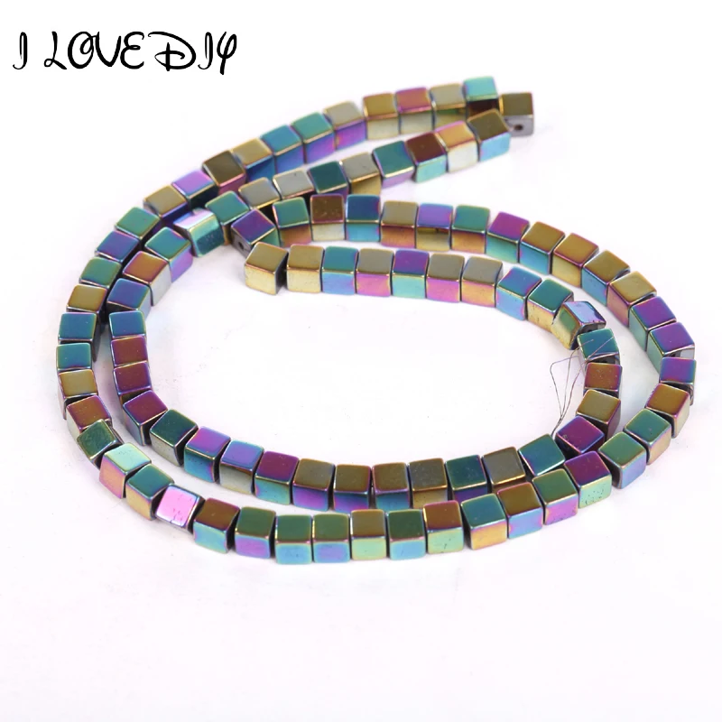 100 шт гематит квадратные кубические металлические бусины для изготовления